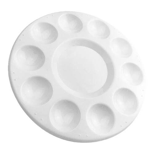 精制10孔调色盘 颜料盘 调色板 绘画化妆 水彩丙烯油彩 直径17cm