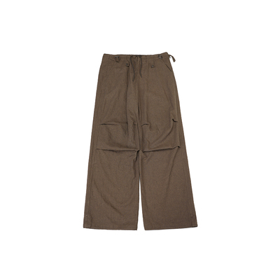 SoloForTwo 棉麻松弛感立体廓形休闲裤 直筒阔腿复古美式轻工装裤