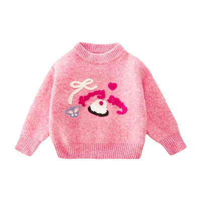 女童毛衣冬季一体绒加厚内搭上衣