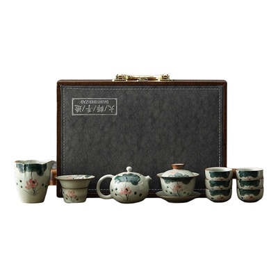 高档手绘哥窑提梁壶西施壶茶具