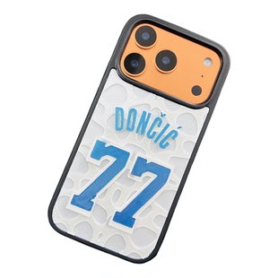 潮男个性篮球巨星东契奇77号球衣苹果17Promax手机壳3D立体浮雕质感15/16/17pro保护套高级感个性小众17pro新