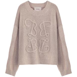 COCOBELLA[璀璨星河]亮片金葱针织衫上衣立体字母盘绣毛衣MZ3080