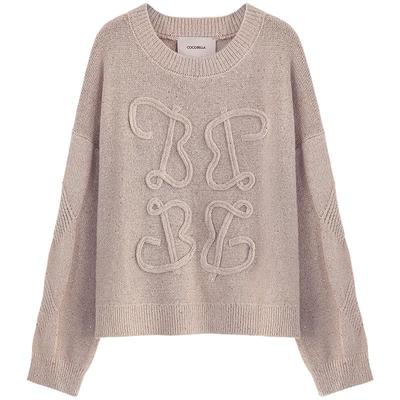 COCOBELLA[璀璨星河]亮片金葱针织衫上衣立体字母盘绣毛衣MZ3080