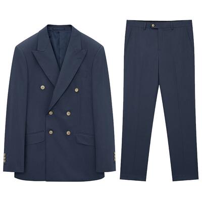 JDV藏青色通勤西装商场同款