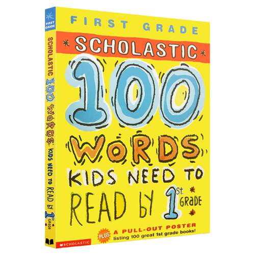 Scholastic 100 Words Kids Need to Read by 1st Grade 学乐美国小学一年级100个英语词汇  英文原版单词练习册 进口书籍