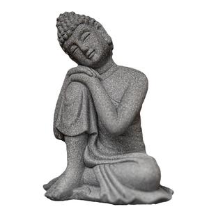 青砂石沉思佛摆件微景观鱼缸造景假山盆景客厅禅意茶桌面石头坐佛