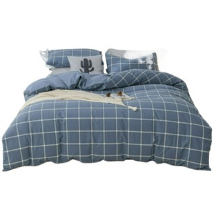 无印良品全棉四件套100纯棉床单被套学生宿舍单人床上用品三件套