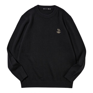 HLA/海澜之家贺岁款红色毛衣男士2026春夏新款圆领微弹上衣打底衫