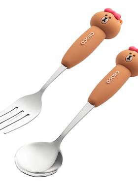 onlycook卡通儿童叉勺304不锈钢
