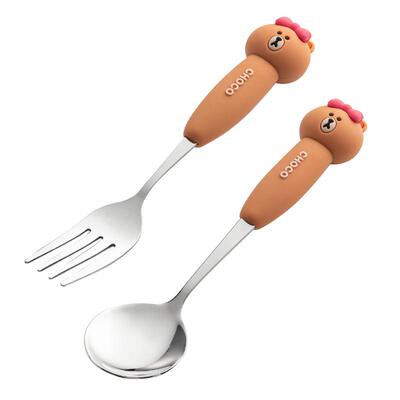 onlycook卡通儿童叉勺304不锈钢