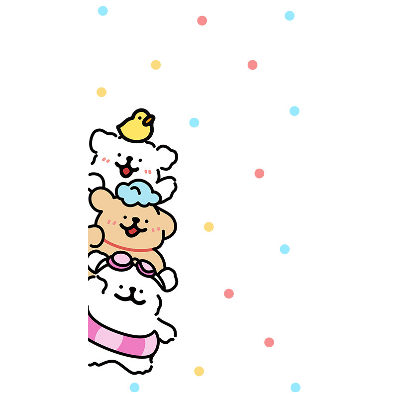 线条小狗卡通静电玻璃贴膜透光不透人厕所门窗加厚磨砂防窥保护膜