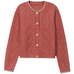 高端羊绒衫针织开衫女小个子外搭披肩春秋宽松软糯毛衣短款小外套