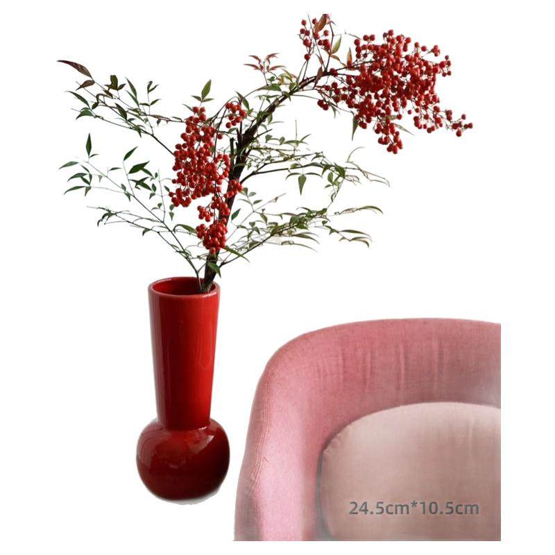 陶瓷花瓶白色侘寂风鲜花干花桌面新中式家居装饰摆件客厅餐桌花器