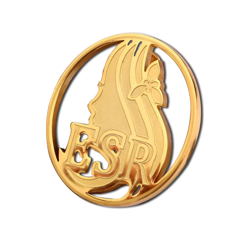 镂空设计logo胸牌定做高档异形胸针定制徽章别针式工牌工作牌高端