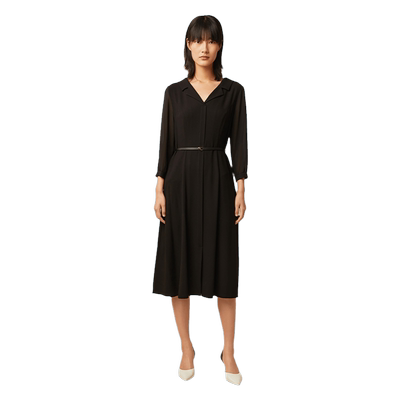 歌莉娅醋酸连衣裙通勤女神范小黑裙高级感气质显瘦裙子117C4K180