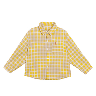 小O爸男婴童 宝宝长袖衬衫男宝2026新款婴儿复古春秋格子外套