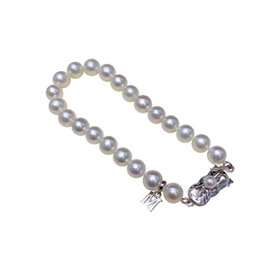 《叮咛》天然强光淡水珍珠手链M家经典款925纯银扣气质名媛风女