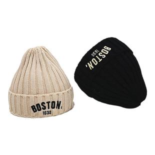 儿童帽子秋冬季男童针织帽防风毛线帽女宝宝套头帽保暖护耳帅气潮