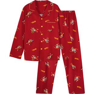 久岁伴儿童本命年红色喜庆秋衣秋裤秋冬保暖内衣男女童