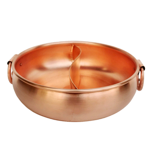 特厚紫铜火锅手工复古中式铜火锅电磁炉燃气通用鸳鸯锅家用清汤锅