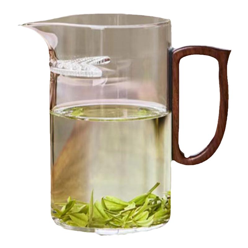 北大史玻璃公道杯耐热透明绿茶杯