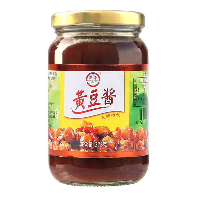 广东澳海点味坊天然生晒黄豆酱实惠装豆瓣酱炸酱甜面酱375g*1瓶