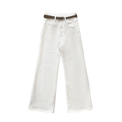 老钱感白牛不贴腿微喇裤女