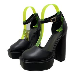 14cm婚鞋主婚纱神器小个子粗跟松糕底防水台芭比鞋玛丽珍超高跟鞋