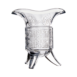 玻璃杯仿古秦始皇帝王杯侯爵杯大号复古风古代奶茶杯白酒三足杯子