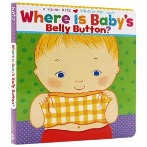 英文原版绘本Karen Katz卡凯伦卡茨系列175元8件 幼儿童英语早教 Where Is Baby's Belly Button 宝宝的肚脐眼在哪里 纸板翻翻书