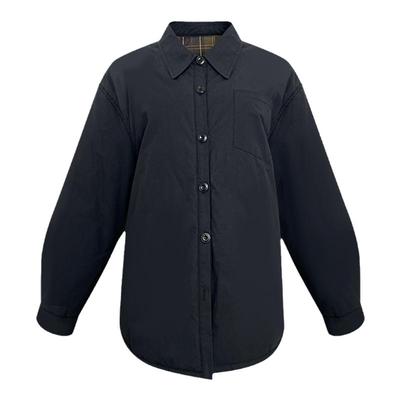 NAZ那子大码冬季新款设计感格纹显瘦棉服胖mm两面穿衬衫棉袄外套
