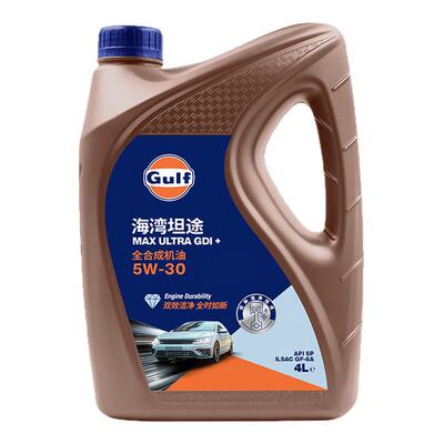 Gulf海湾坦途 5W-30 全合成机油 4L发动机润滑油双效洁净API SP