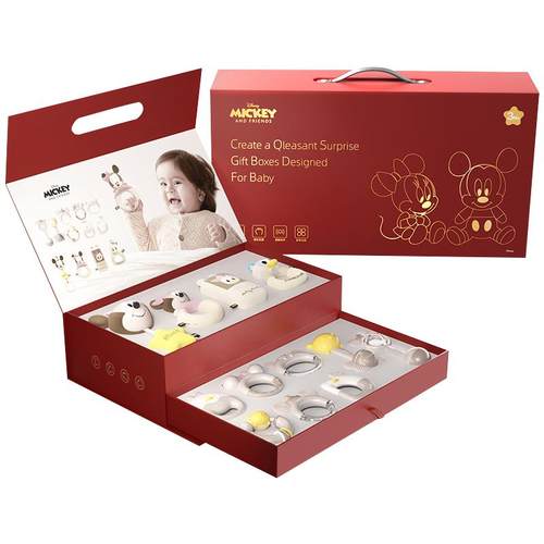 迪士尼婴儿见面礼新生儿礼物宝宝满月礼盒新生的儿见面礼物手摇铃