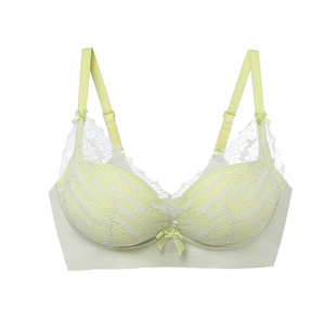 安芝娜无钢圈内衣女加厚小胸聚拢性感蕾丝调整型文胸6320
