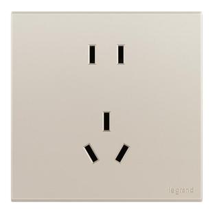 罗格朗开关插座面板画采粉铂金一开单控开关五孔带USB地脚灯暗装