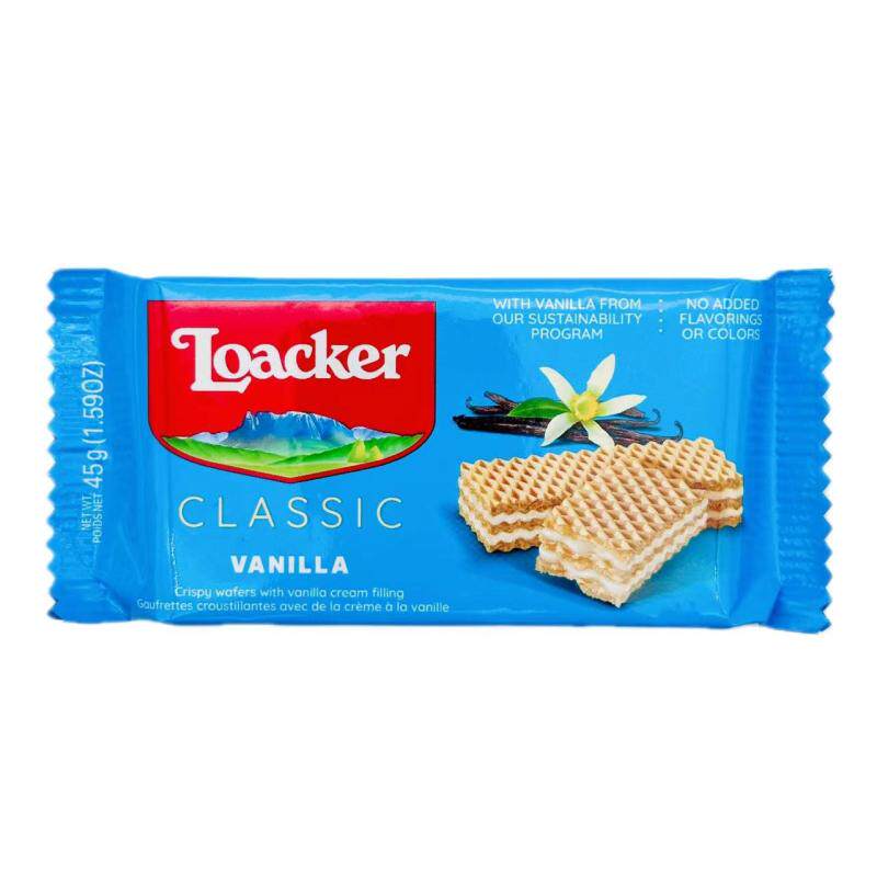 奥地利进口loacker威化莱家香草巧克力可可牛奶威化饼干45g零食