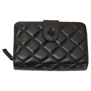 小香风真皮短款小钱包女折叠大容量拉链零钱包山茶花软皮羊皮皮夹