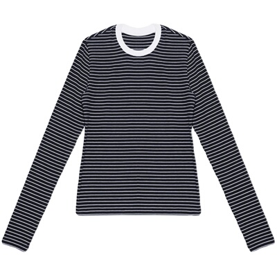 【法式阳光】 条纹弹力打底衫 显瘦显白上衣长袖T恤 法式休闲慵懒