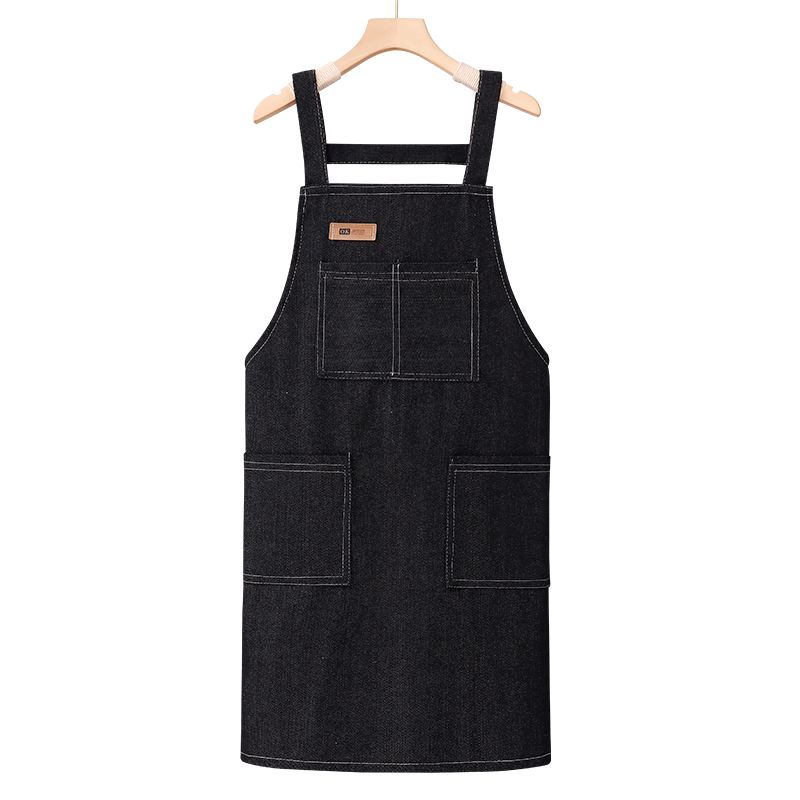 牛仔围裙定制logo印字工作服女