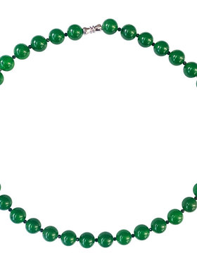 真品绿玉髓玛瑙项链女时尚锁骨链