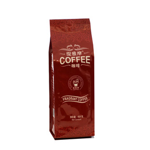 欧陆缇雅摩意大利浓缩黑标香醇咖啡豆国内烘焙可代磨粉454g袋装