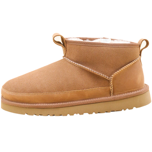 雪地靴男羊毛短靴冬加绒加厚皮毛一体东北风厚底棉鞋子СUGGΟAT