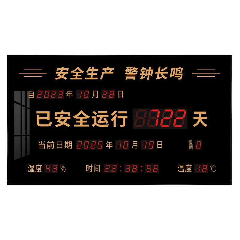 工厂车间安全生产计时牌