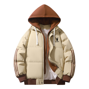 花花公子羽绒棉服男女款冬季加厚保暖面包服青年情侣休闲棉衣外套
