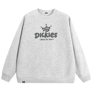 Dickies帝酷适麻灰色卫衣男款宽松百搭休闲上衣简约基础款春装潮A