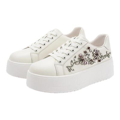 诺贝达商场同款小白鞋厚底运动鞋