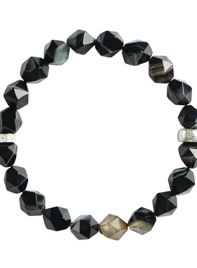 黑玛瑙手链天然水晶手串原创设计