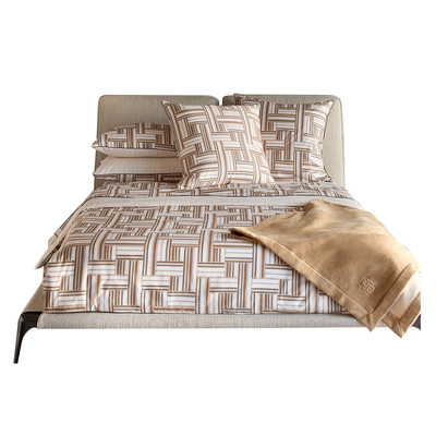 BOSS进口新品全棉贡缎商务空间几何轻奢高级感四件套DÉDALE迷津