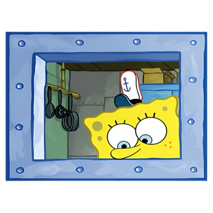 海绵宝宝墙贴宿舍卧室墙面壁纸派大星章鱼哥窗口装饰贴画海报自粘