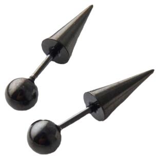 圆球尖锥耳钉恶魔钉尖头钢球钉外耳廓钉软骨钉细杆耳骨钉粗针螺丝